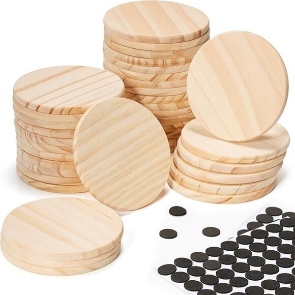36Pcs Unfinished Wood Coasters-4